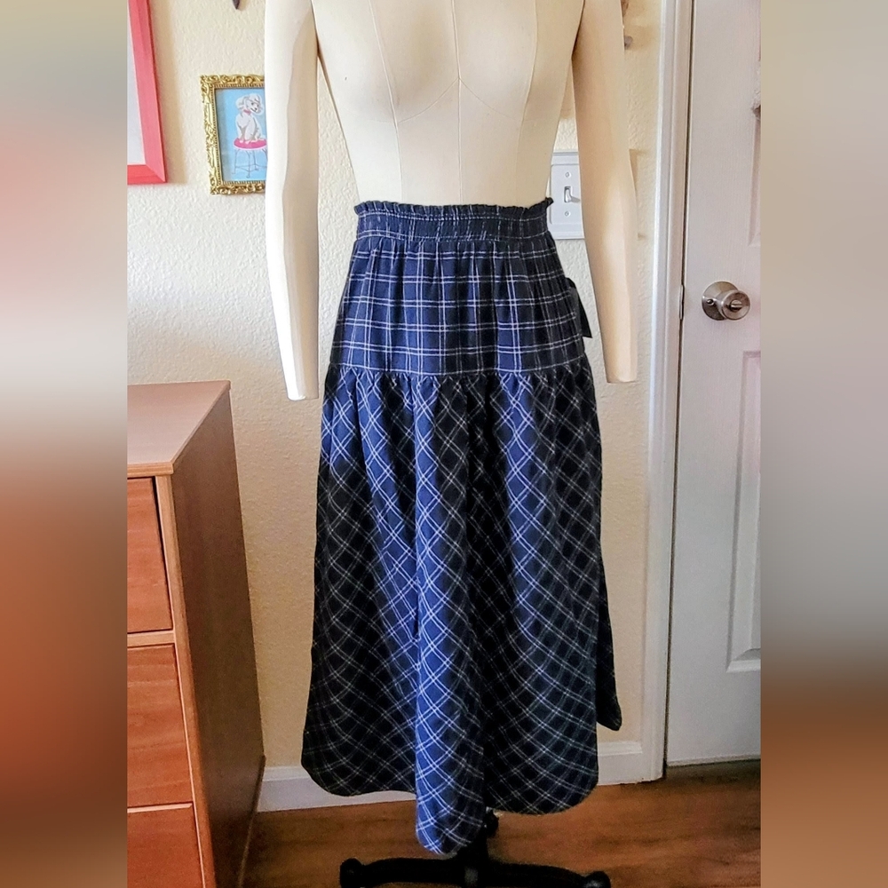 NWT Melrose and Market Plaid Smocked Cotton skirt - Picture 5 of 5